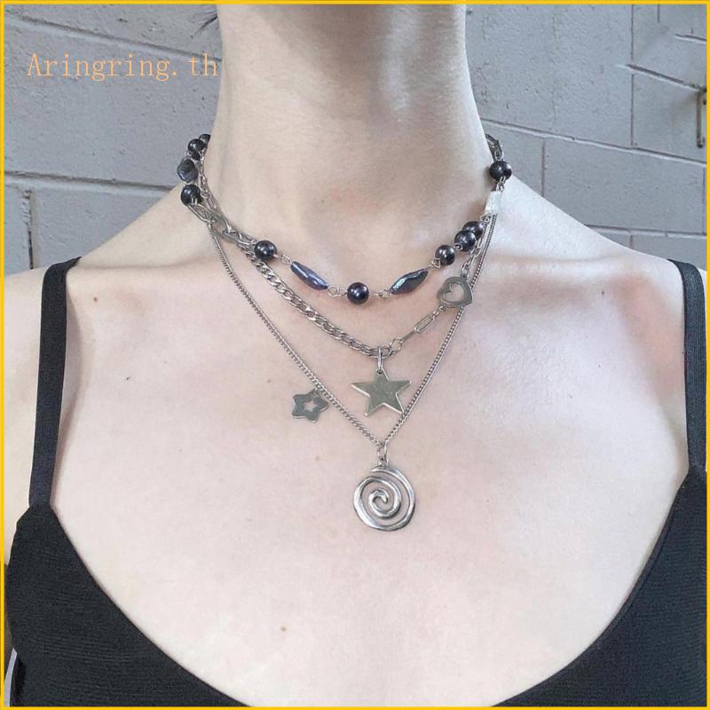 Arin สร้อยคอโซ่ จี้รูปดาว Vortex เครื่องประดับแฟชั่น