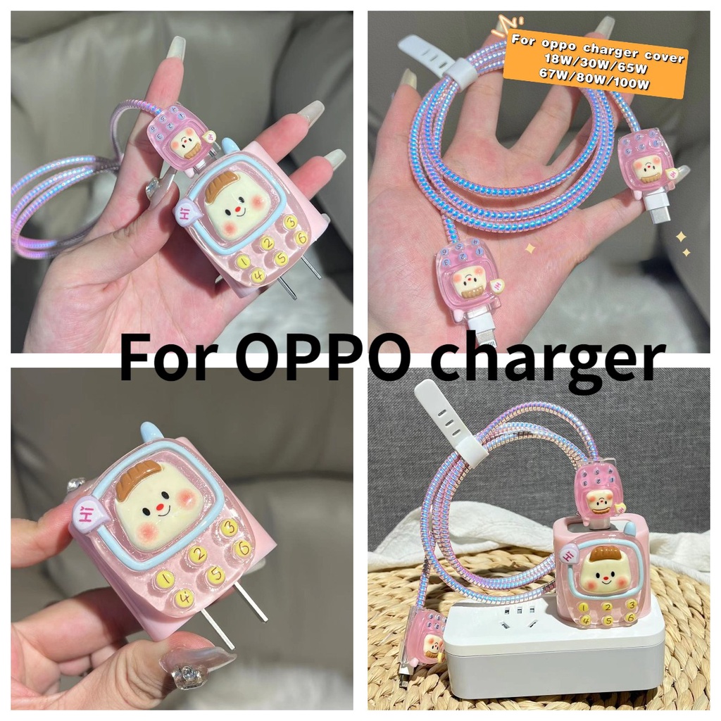 เคส สายชาร์จ Oppo 30w/ 33w / 65w OPPOหัวชาร์จ ชุดถนอมสายชาร์จ เคสป้องกัน ลายการ์ตูนน่ารัก ตัวถนอมสาย