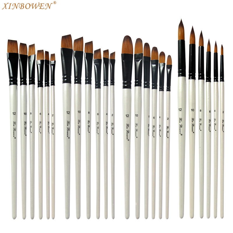 ชุดแปรงปากกาอะคริลิค ไนล่อน DIY สําหรับวาดภาพระบายสี 6 ชุด