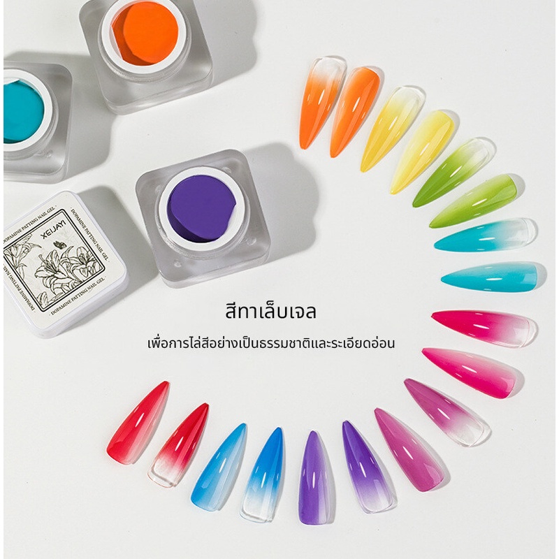 สีทาเล็บเจลเพื่อการไล่ระดับสีอย่างเป็นธรรมชาติ สดใส ใช้งานง่ายมาก *พร้อมส่งในไทย*