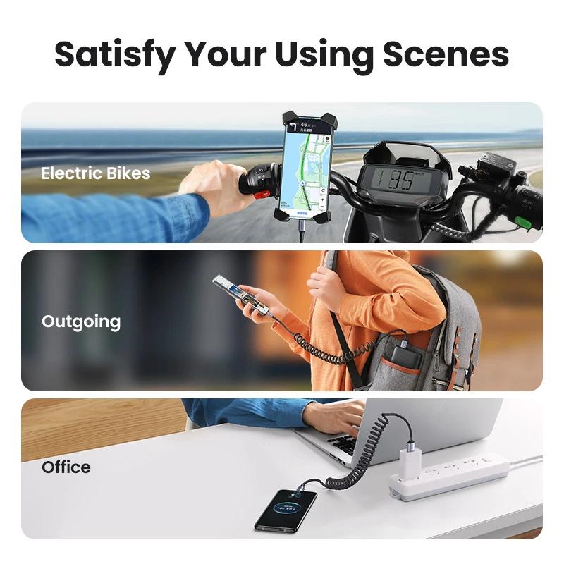 Ugreen 6A 100W Usb เป็น Type C สายเคเบิล สําหรับ Huawei สปริงดึง ยืดไสลด์ ชาร์จเร็ว สายชาร์จในรถ สายชาร์จ Usb ราคา ถูกที่สุด ดีลบีเคเค แกลเลอรีภาพที่ 4