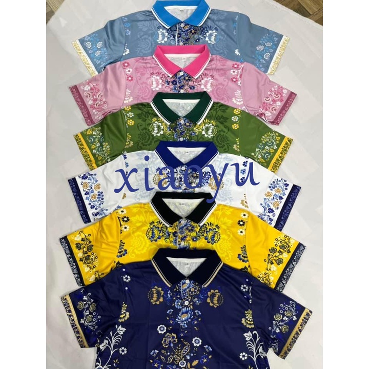 เสื้อโปโลสำหรับคู่รักพิมพ์ลายชาติพันธุ์ ขนาด XS-3XL (ในสต็อก)