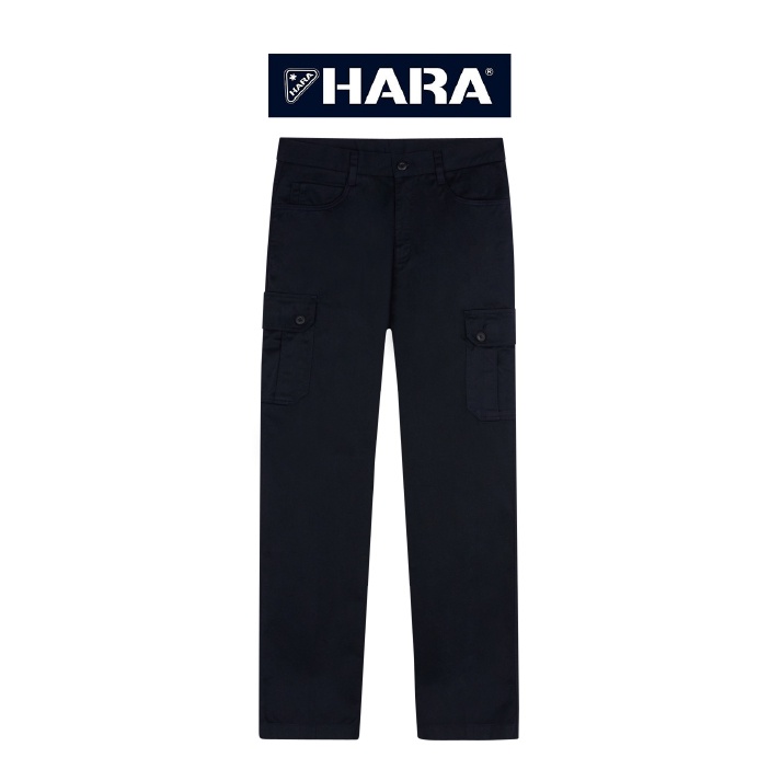 [ส่งฟรี] Hara ฮาร่า ของแท้ กางเกง Cargo สีน้ำเงิน กระบอกใหญ่ รุ่น HMR1-002001
