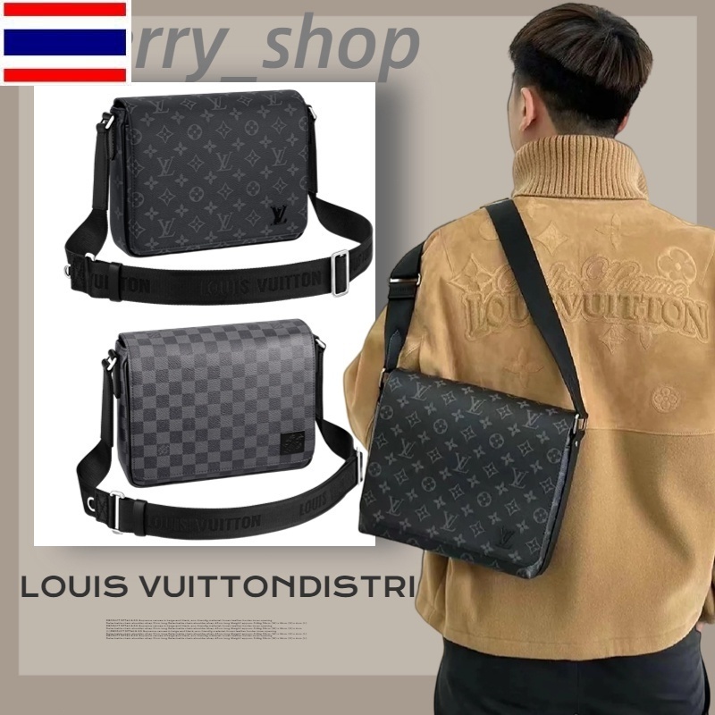 New 🍒หลุยส์วิตตอง Louis Vuitton กระเป๋ารุ่น DISTRICT PM🍒ผู้ชาย/กระเป๋าสะพายข้าง/ไหล่ LV BAG WJPF