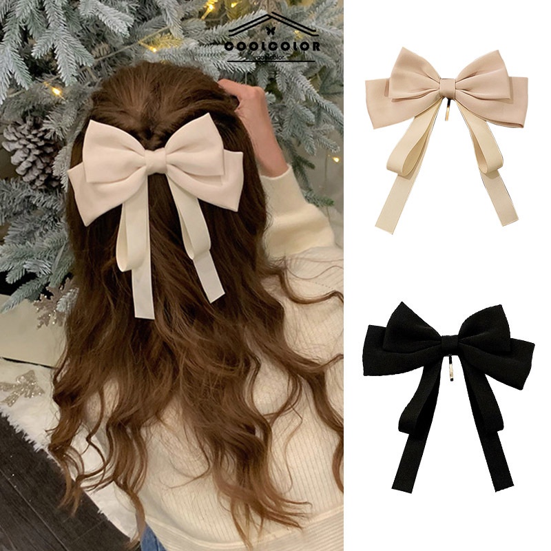 ในไทย💖กิ๊บติดผมใหม่ริบบิ้นคู่ประดับโบว์ขนาดใหญ่หรูหราผ้าซาตินสำคุณภาพสูงเกาหลีเกาหลีแฟชั่นสําหรับผู้หญิง.COD