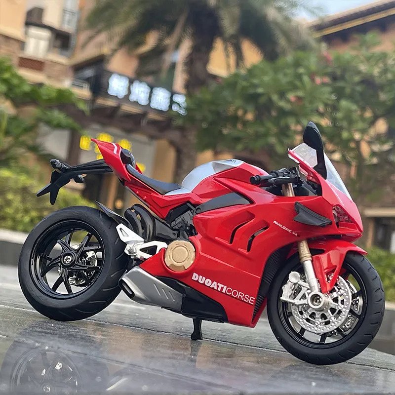1/12 Ducati Panigale V4S Racing Cross-country Motorcycle Model Simulation Alloy Toy Street Motorcycl