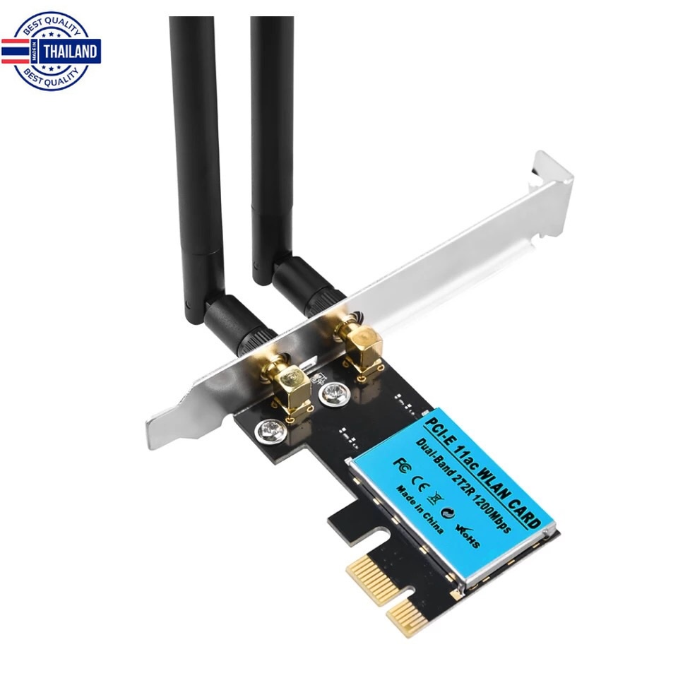 2.4GHz Wireless 1200Mbps WiFi Adapter PCI-E Network Card Adapter PCI-Express Wifi for PC Desktop for Windows 10