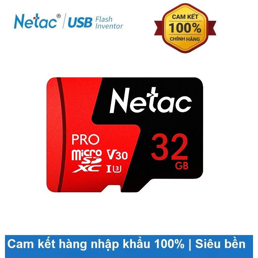 การ์ดหน่วยความจํา MicroSDHC Netac Pro 32GB U3 V30 98MB/s - เชี่ยวชาญในกล้อง กล้องวิดีโอและโทรศัพท์ (
