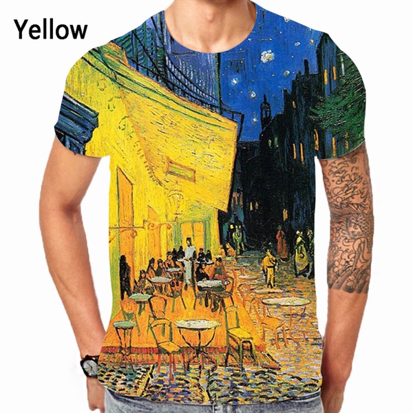 เสื้อยืดพิมพ์ลาย New Ladies Men Vincent Van Gogh 3D