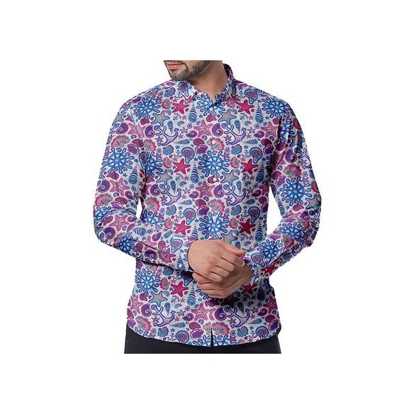 Shirt  digital prints from our Snowberry collection.  The 100% cotton No.  PRT70014 เสื้อเชิ้ตสั่งตั