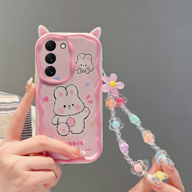3D การ์ตูน คดี Cute Cartoon Case for OPPO Reno 8 8Pro Plus 6 5 7 4 4G Realme C21 C20 C11 2021 C25Y C21Y ปกป้องเปลือก Plus Coal Ball Elf The Frog Prince Rabbit Elk Wear A Support Hand Rope Bead Soft TPU Cover