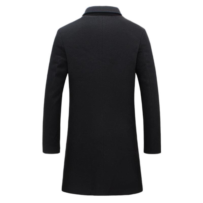 IELGY เสื้อกันหนาวฤดูใบไม้ร่วงและฤดูหนาวของผู้ชายเกาหลี Slim Fit Middle Long Coat