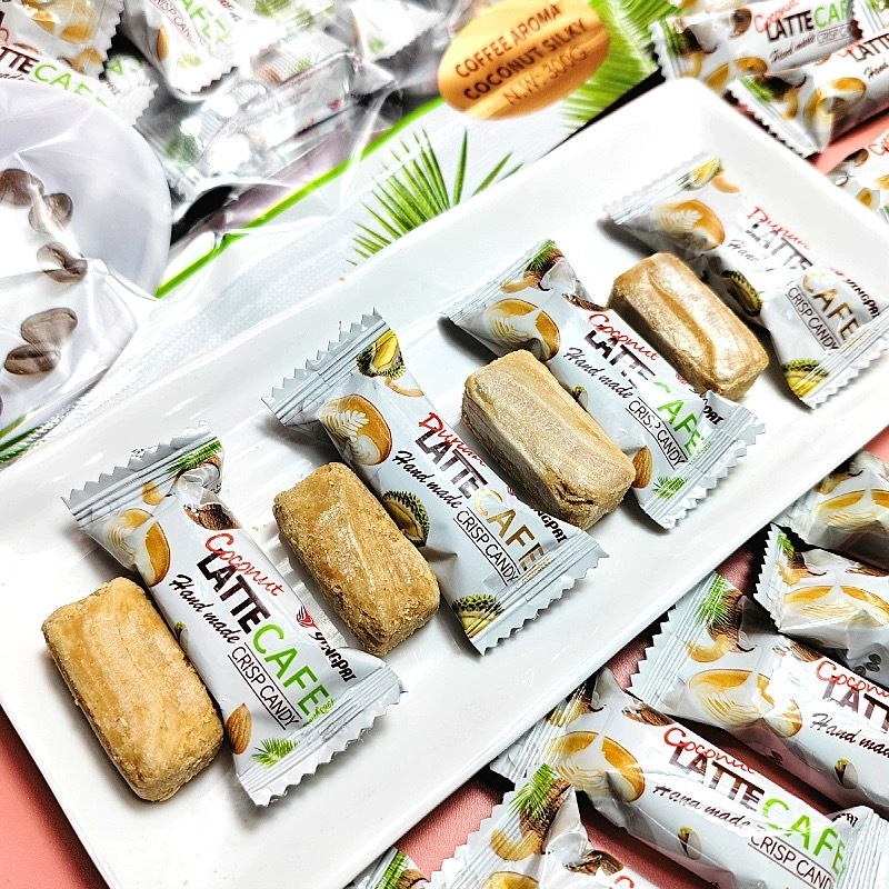 ตุ๊บตั๊บลาเต้มะพร้าว รสกาแฟมะพร้าว ขนมถั่วอัดแท่งรวมรส หอม อร่อย ขนาด300g - รูปที่ 3