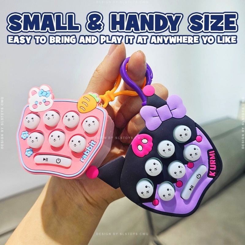 Sanrio Pop It Whack-a-mole Game Console Kuromi Melody พวงกุญแจกระเป๋านักเรียน จี้ ของเล่นเด็ก พัฒนาการทางปัญญา คอนโซลเกมมือถือ ขนาดเล็ก