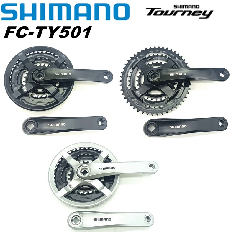 Shimano Tourney FC-TY501 จักรยาน Crankset 24-34-42T / 28-38-48T สำหรับความเร็ว 6/7/8 สปีด ขนาด 170 m