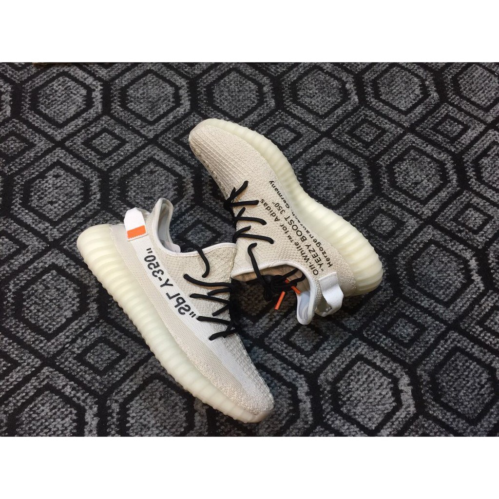 ♞,♘,♙Off White x Adidas Yeezy Boost 350 V2 men's and women's breathable running shoes yezzy