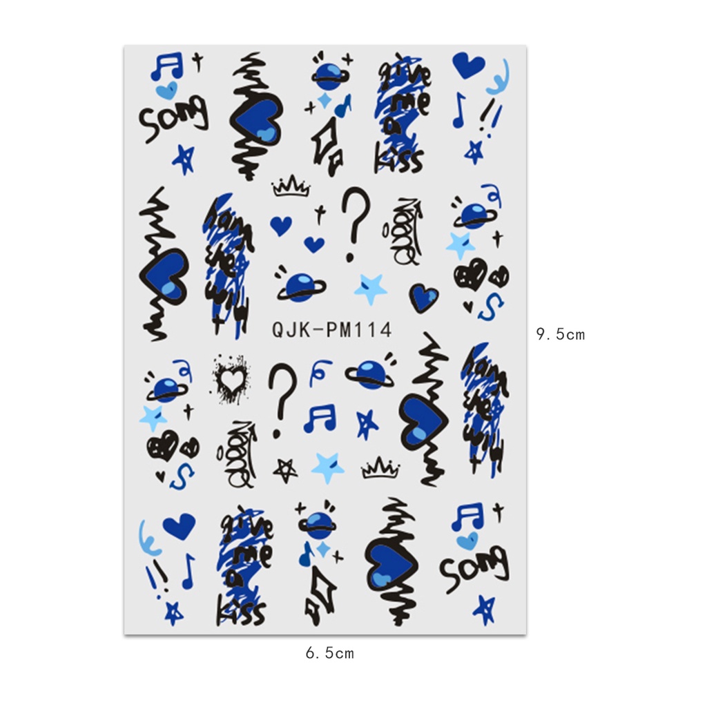 HAMA เล็บเล็บสติกเกอร์ขายส่ง Street Graffiti สไตล์เล็บสติกเกอร์ที่มีสีสัน Art Graffiti สีน้ําตกแต่งเล็บสติกเกอร์ Decals ราคา ถูกที่สุด ดีลบีเคเค แกลเลอรีภาพที่ 9