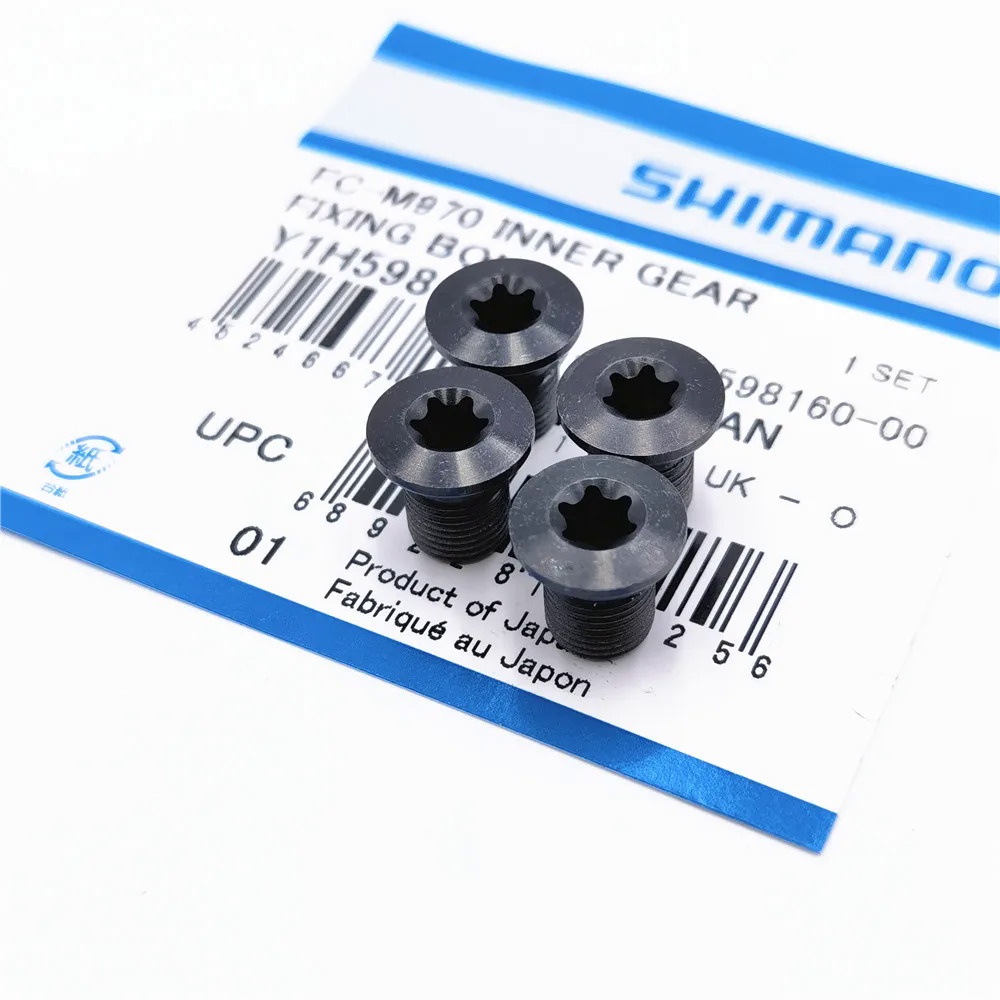 Shimano Crankset Chainring สกรูยึดเกียร์ M8 x 10.1 4 ชิ้นสําหรับ Ultegra Dura-Ace FC-R8000/R8100/R91