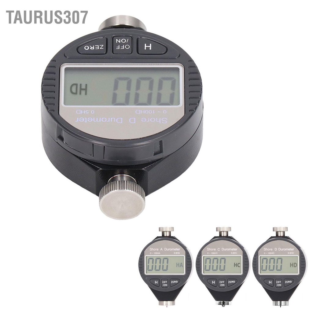 Taurus307 เครื่องทดสอบความแข็งแบบดิจิตอล Durometer แบบพกพาช่วงการวัดที่กว้างเครื่องทดสอบความแข็งสำหรับยางหนัง