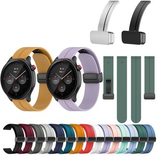 สําหรับ Huami Amazfit GTR 4 4pro 2 GTR 2 2E GTR 3 GTR Mini สายซิลิโคนพร้อมตะขอแม่เหล็ก