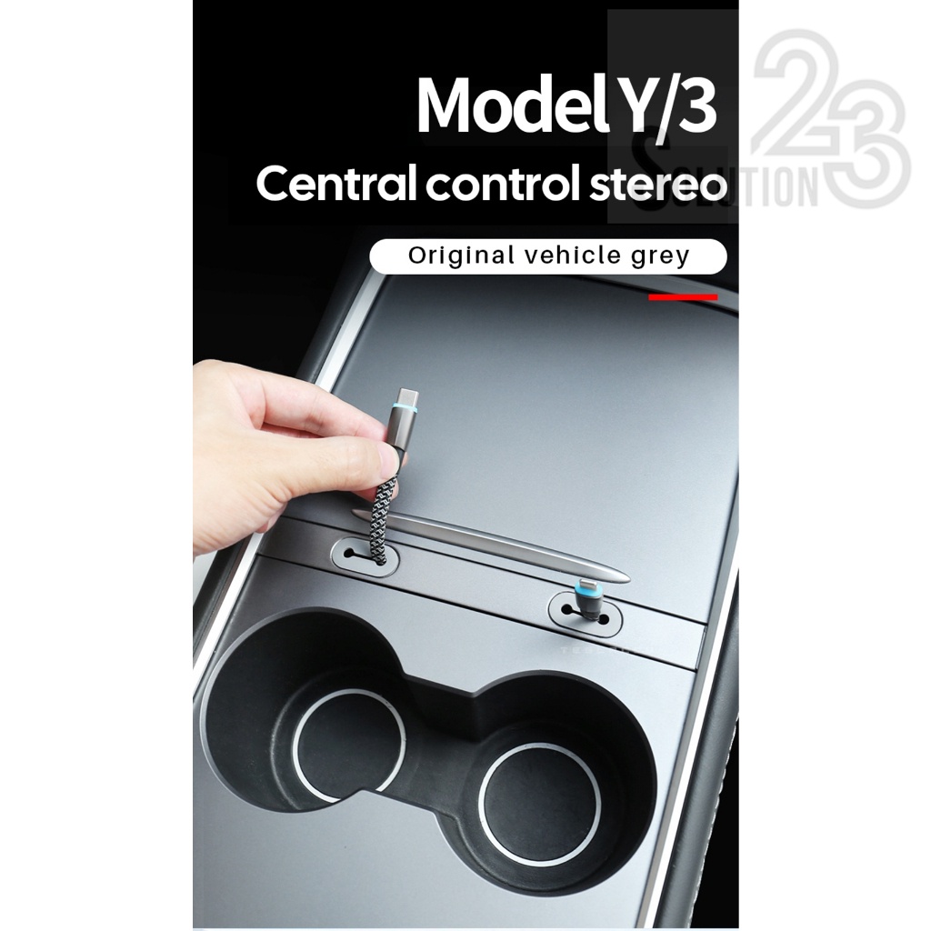 สำหรับ Tesla รุ่น3 Y 2021 2022 2023 คอนโซลกลางสายชาร์จ ที่จัดระเบียบสาย ร้อยสายเคเบิล อุปกรณ์ประดับตกแต่ง ส่งด่วนจากไทย