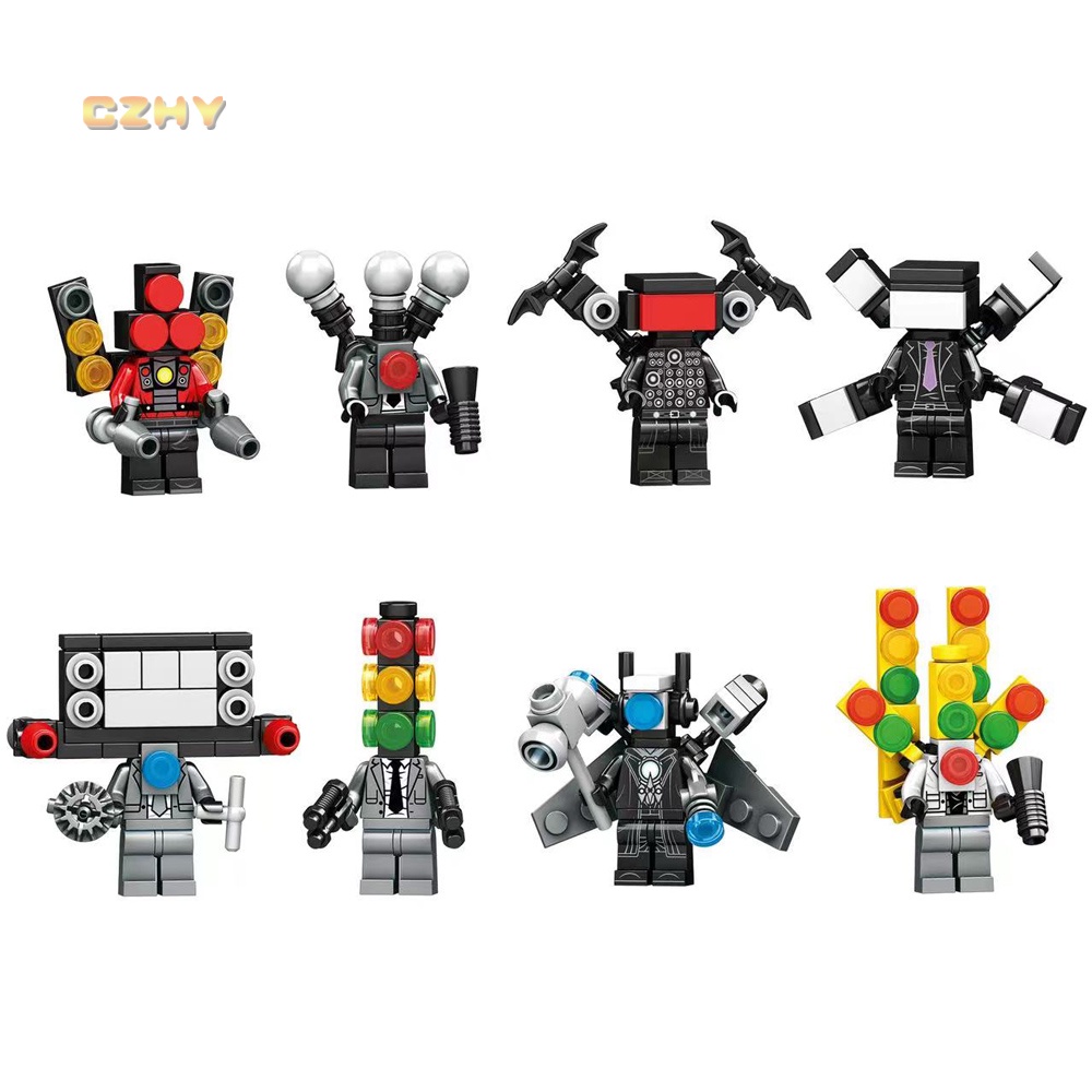 Skibidi ห้องน้ําอัพเกรด Titan ไฟจราจร Man กล้องทีวีไมโครโฟน Man Boss Boombox Building Blocks ของเล่นเด็ก