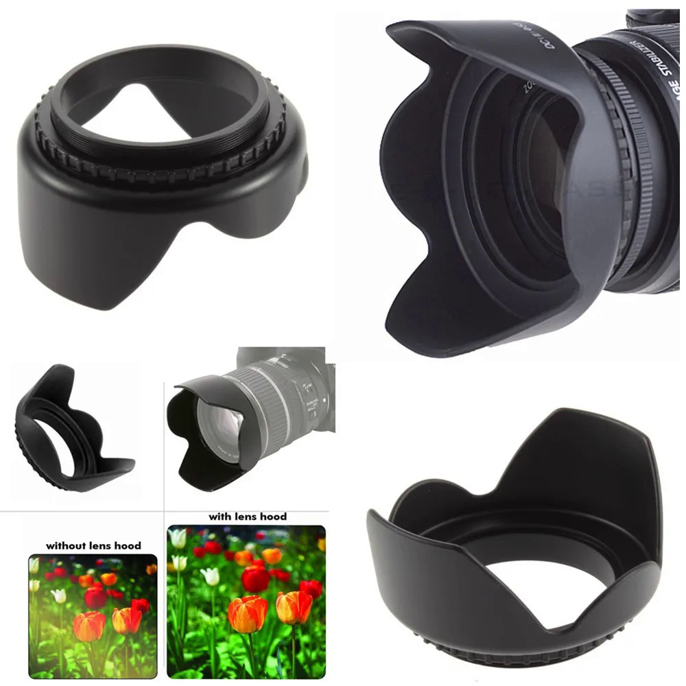 58mm Camera Lens Hood For Canon EOS 2000D 4000D 1300D 800D 850D 77D 80D 200D 250D 650D 700D 750D 760D 1000D 1100D 1200D