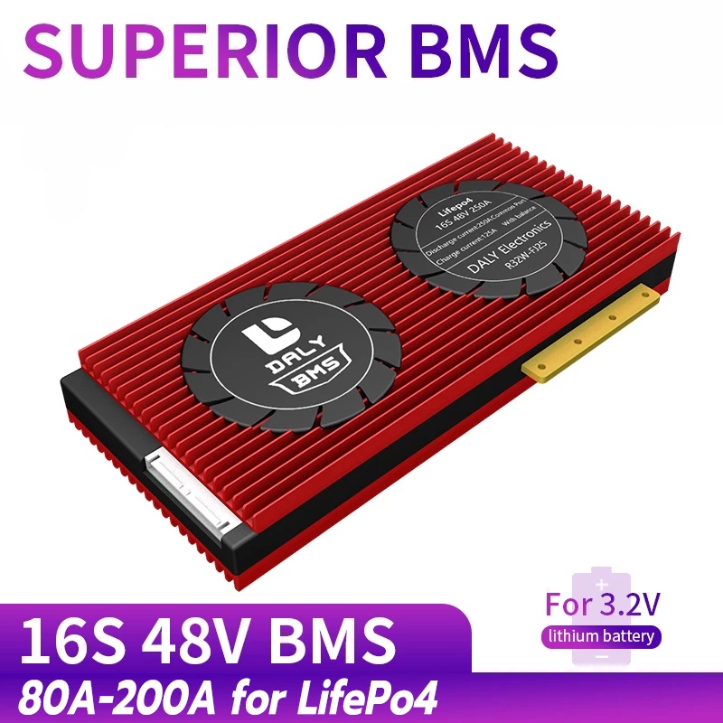 บอร์ดป้องกันแบตเตอรี่ 16S 48V 80A 100A 120A 150A 200A BMS Lifepo4 สําหรับแบตเตอรี่ 48V Lifepo4