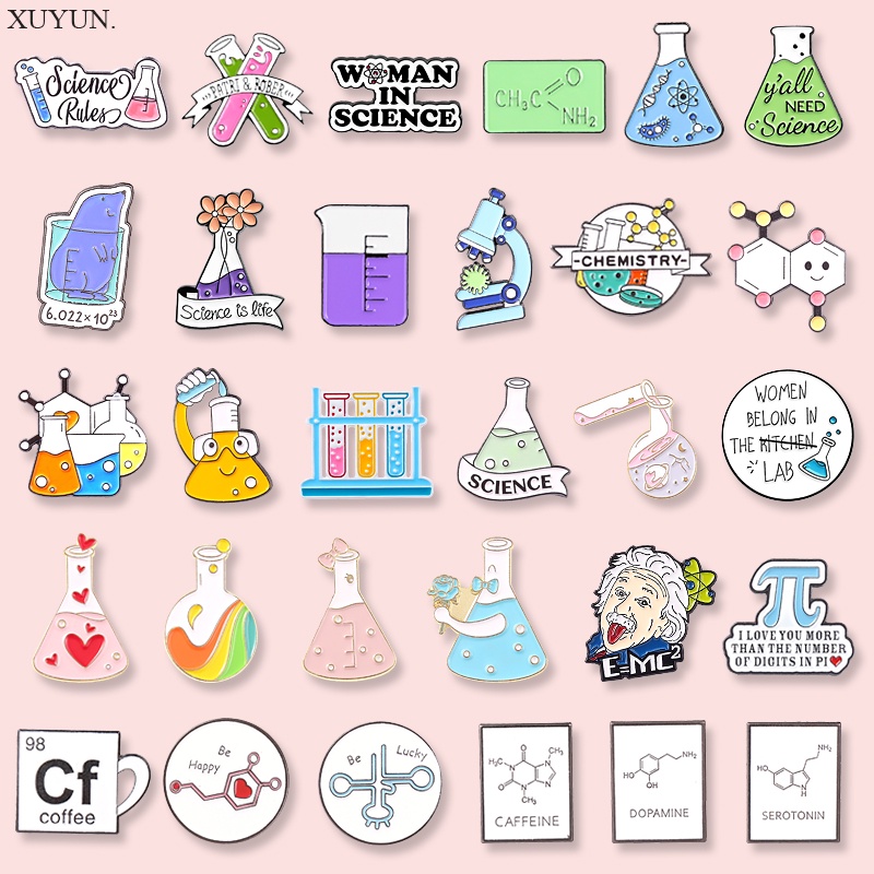 100 รูปแบบ องค์ประกอบทางเคมี เคลือบเข็มกลัด การ์ตูน ข้อความ โลหะผสม ป้ายวิทยาศาสตร์ นักเรียน กระเป๋าเป้สะพายหลัง หมุด เครื่องประดับ ของขวัญสําหรับเพื่อน