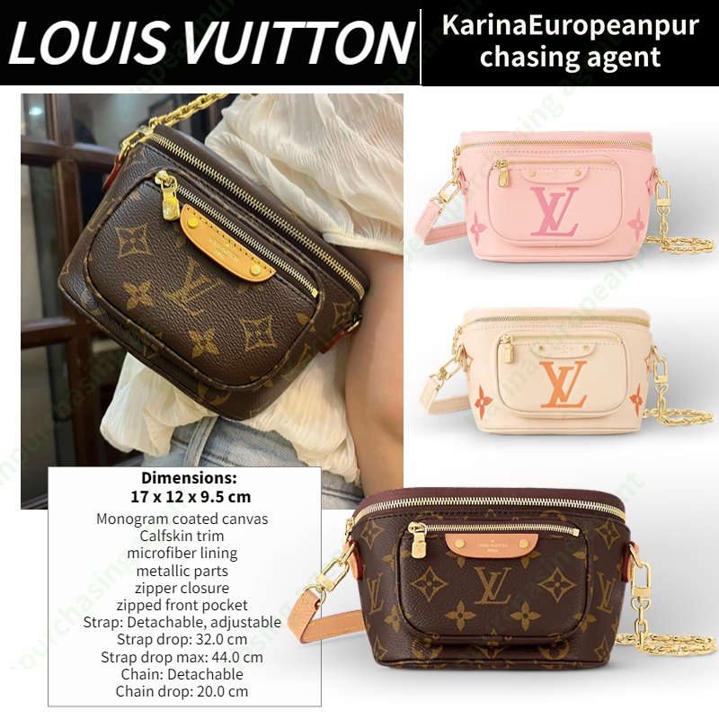 หลุยส์วิตตองLouis Vuitton MINI BUMBAG Women/Shoulder Bag สุภาพสตรี/กระเป๋าสะพาย/กระเป๋าหน้าอก/กระเป๋าเข็มขัด