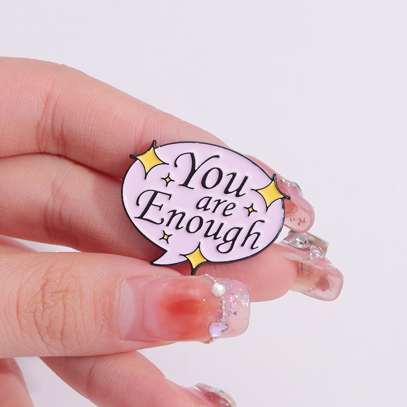 เข็มกลัด รูปตัวอักษร You Are Enough หลากสีสัน สําหรับทําเครื่องประดับ กระเป๋าเป้สะพายหลัง เสื้อผ้า