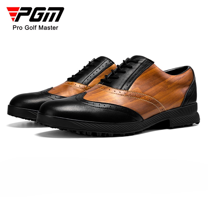 PGM รองเท้ากีฬา รองเท้ากอล์ฟ หนังวัวแท้ กันลื่น สไตล์อังกฤษ สําหรับผู้ชาย