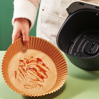 50 ชิ้น/แพ็ค กระดาษรองหม้อทอดไร้น้ำมัน ทรงกลม สีน้ำตาลธรรมชา…