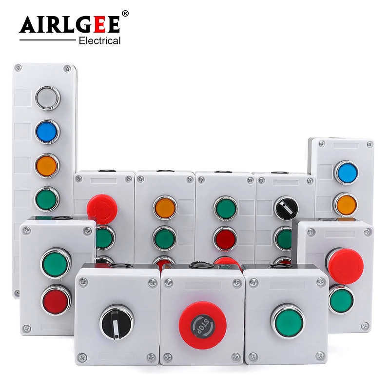 Push button switch control box emergency stop button indicating plastic electrical box spring hand-h