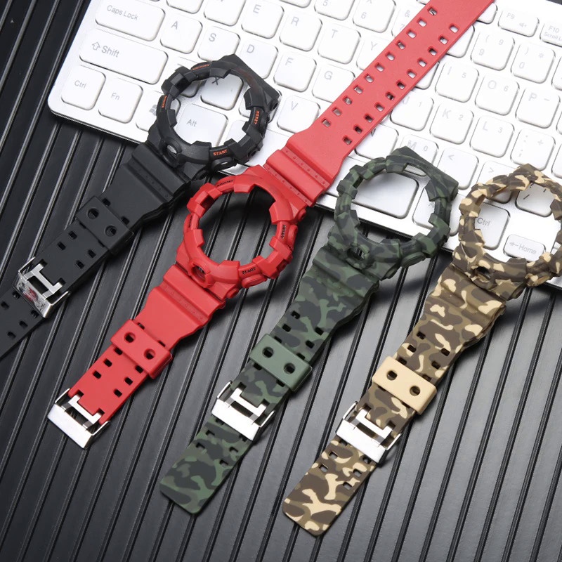 Resin Strap With Case Suitable for Casio G-shock GA-700 GA-710 GA-735 Men's Camo Band Watch Accessor
