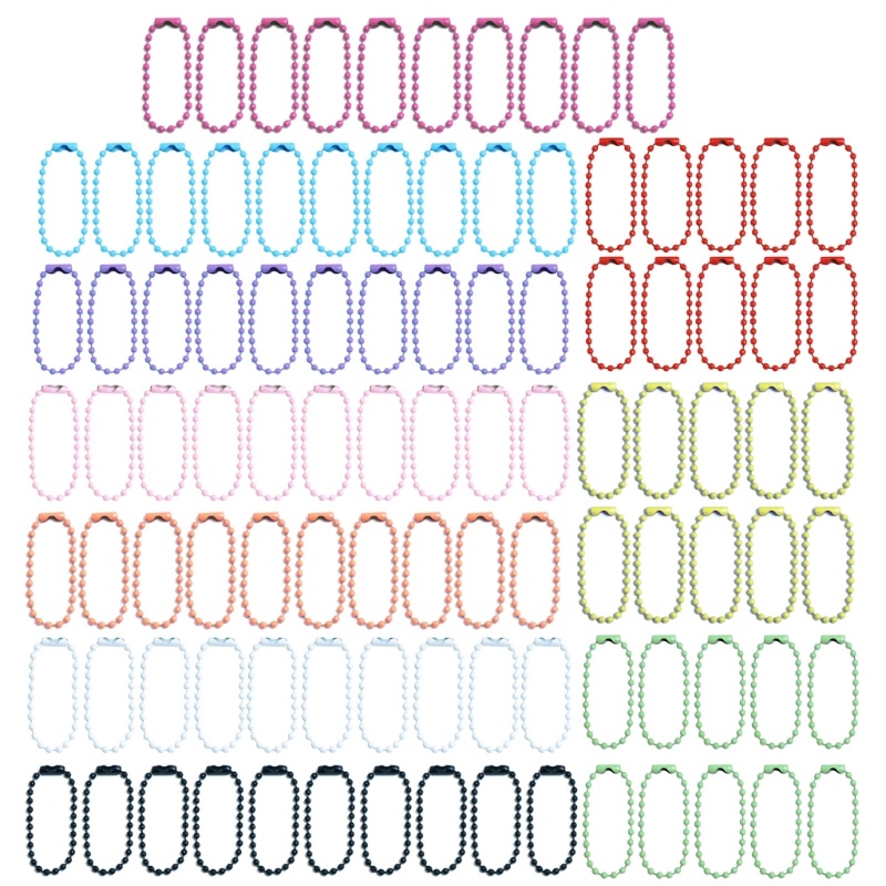 XU 100 ชิ้นลูกปัดกลมขนาดเล็ก Link Chain สําหรับพวงกุญแจและอุปกรณ์เสริมลูกปัดโซ่