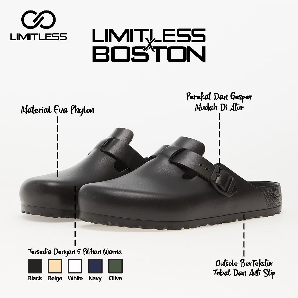 รองเท้าแตะแบบสวมสําหรับผู้ใหญ่ผู้ชาย Boston Eva Contemporary รองเท้าแตะล่าสุด - ไซส์ 36-44