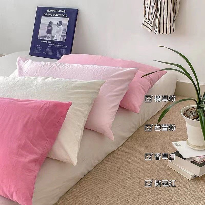 [Ten Beans] ปลอกหมอนหนุน ผ้าฝ้าย ขนาด 48x74 ซม. สีครีม