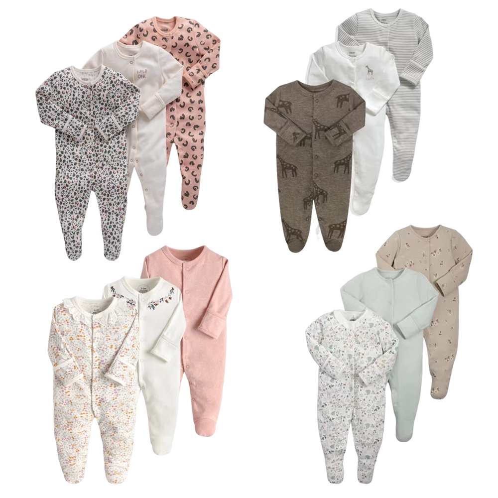 Kiddiezoom ชุดรอมเปอร์ แขนยาว แบบนิ่ม แฟชั่นฤดูใบไม้ร่วง ฤดูหนาว สําหรับเด็กทารก