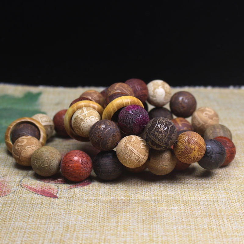 สร้อยข้อมือ ประดับลูกปัดไม้จันทน์ หลายราศี สไตล์ชนเผ่า สําหรับรถยนต์ ราคา ถูกที่สุด ดีลบีเคเค แกลเลอรีภาพที่ 2