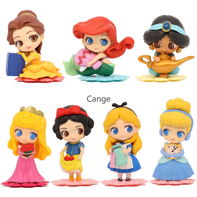 โมเดลตุ๊กตาฟิกเกอร์ Disney Alice Belle Cinderella mermaid ของเล่นสําหรับเด็ก