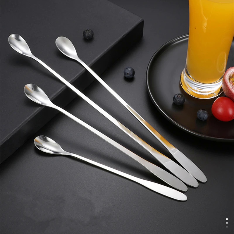 Multi-Size Long Handle Cocktail Spoon Stainless Steel Bar Bartender Coffee Drink Stirring Spoon Rod 