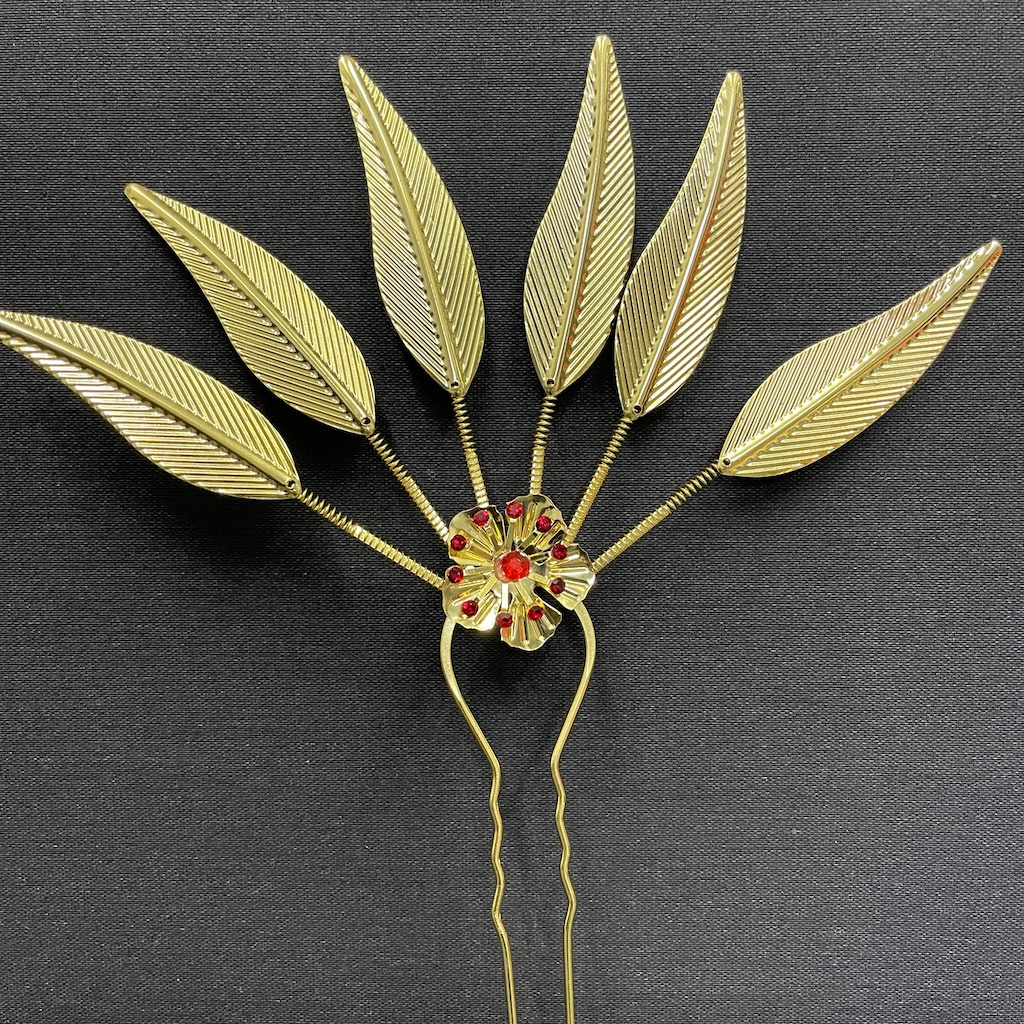 Vintage jewelry เครื่องประดับผม ชุดไทย ปิ่นปักผมออเจ้า สีทอง หลายสไตล์ ปิ่นปักผม ใบไม้สีสี