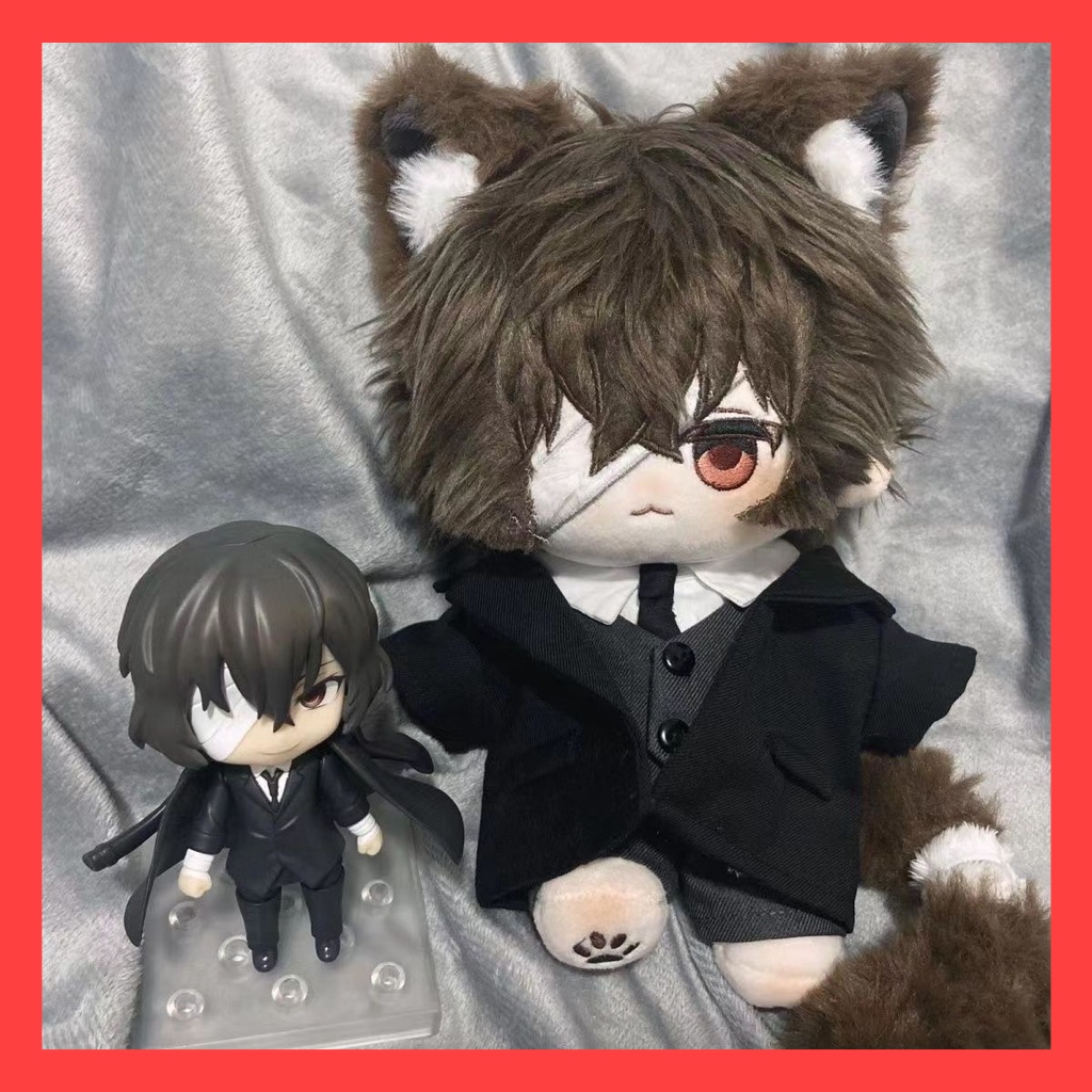 20 ซม. Plush Bungo Stray Dogs Dazai Osamu Plushie Plushi ตุ๊กตาผ้าฝ้ายเปลี่ยนเสื้อผ้าตุ๊กตา