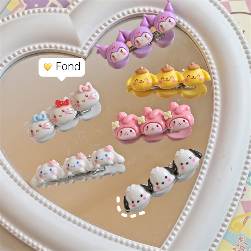 ส่งเร็ว การ์ตูน Sanrio คลิปผมหวานน่ารักคลิปปากเป็ดเครื่องประดับผมที่ละเอียดอ่อน-Ranliyy
