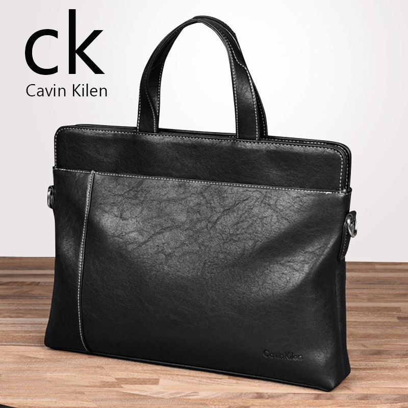 C CK กระเป๋าถือ กระเป๋าคลัทช์ หนังวัวแท้ แบบนิ่ม สไตล์นักธุรกิจ สําหรับผู้ชาย QVEE