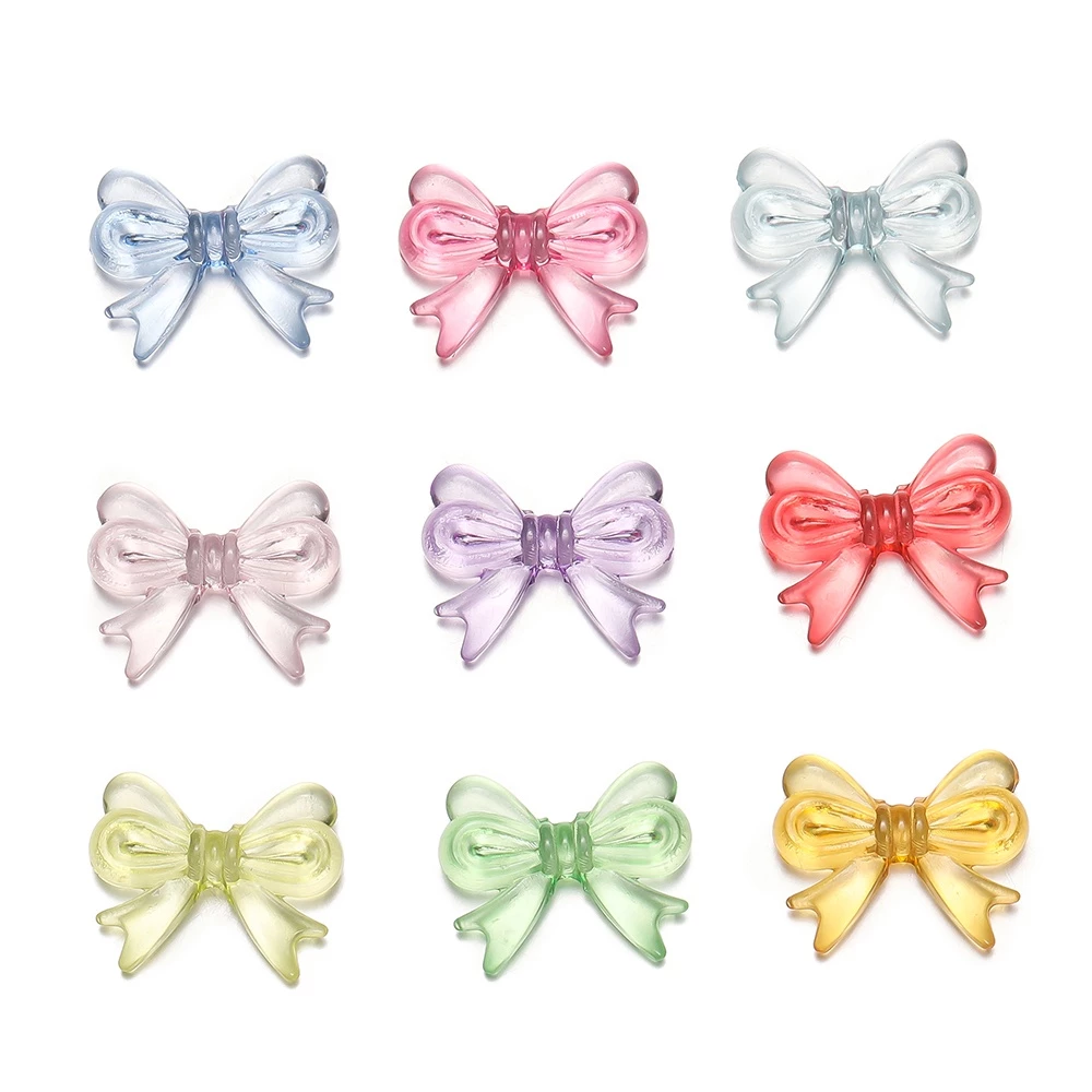 St. kunkka 30 ชิ้น 15*18 มิลลิเมตรอะคริลิคใสโบว์ลูกปัดแฟชั่น charm สามารถใช้สำหรับเครื่องประดับ DIY ทำสร้อยคอสร้อยข้อมือ