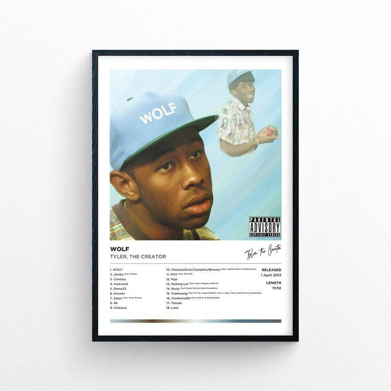 Tyler The Creator - โปสเตอร์ พิมพ์ลายหมาป่า แบบไม่มีกรอบ | สไตล์โพลารอยด์ | อัลบั้มเพลง ปกคลุมงานศิลปะ
