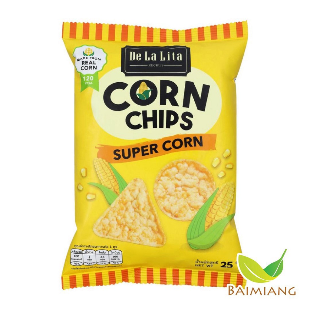 De La Lita Corn Chips เดอลาลิต้าคอร์นชิป รสซุปเปอร์คอร์น ขนาด 25 g. (04424)