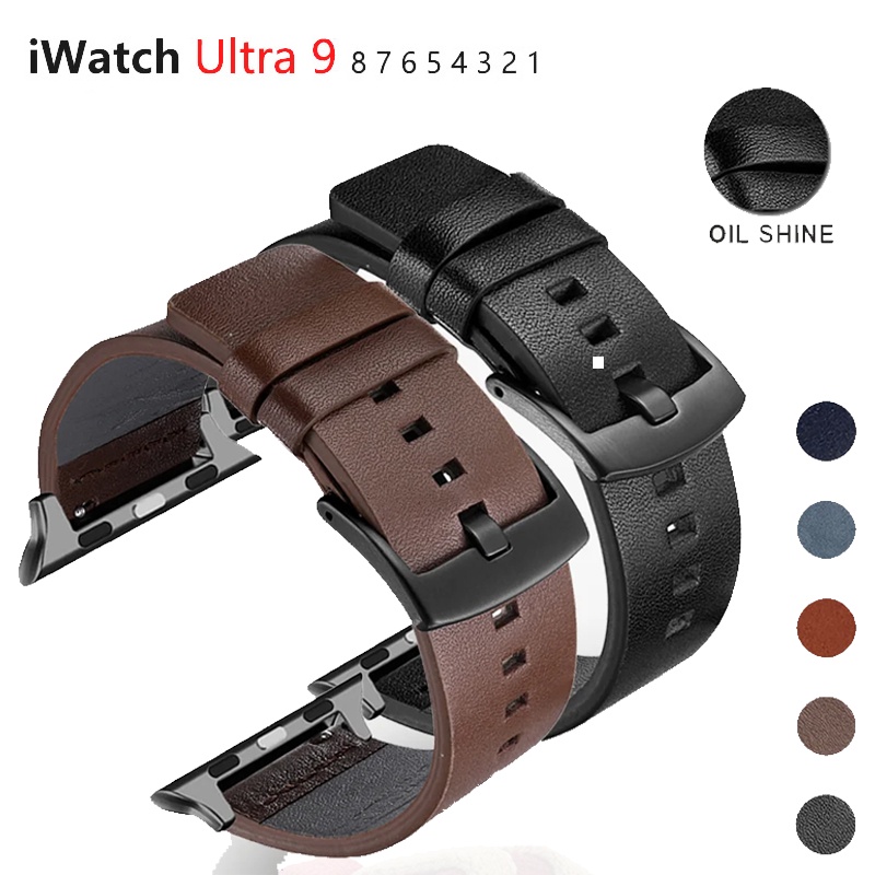 สายนาฬิกาข้อมือหนัง ลําลอง สําหรับ Apple Watch Ultra 8 7 6 5 4 3 2 IWatch Series 45 มม. 41 มม. 44 มม. 42 มม. 40 มม. 38 มม.
